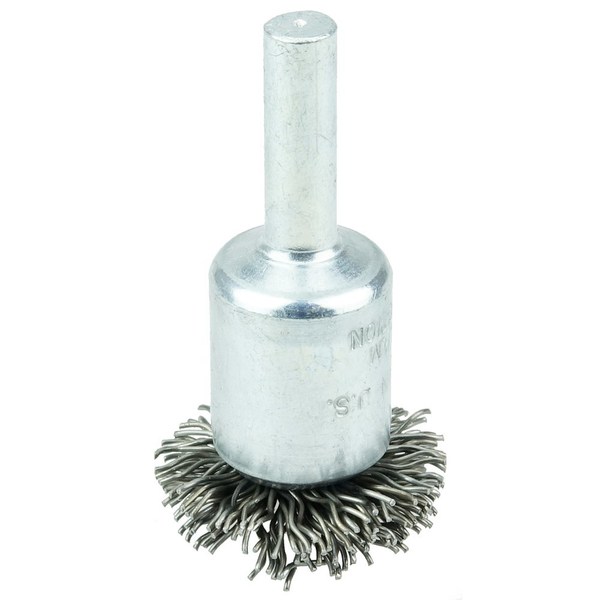 Weiler 1" Circular Flared Crimped Wire End Brush .020" Steel Fill 10099